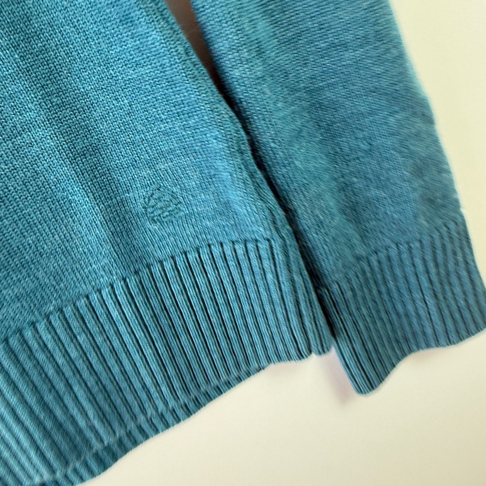 Stio Hooded Sweater Women XS Teal Blue Excellent 100% Merino Wool Pullover 1041 - Picture 5 of 10